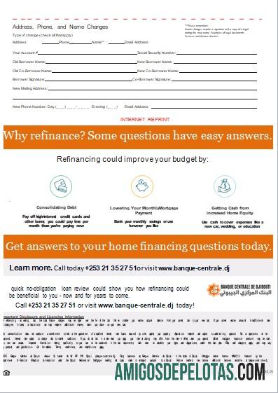 Extrato de hipoteca do Banco Central do Djibouti, 3 páginas, 3 Scr modelo